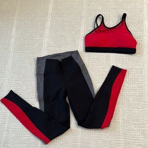 Lululemon Red and Black Leggings